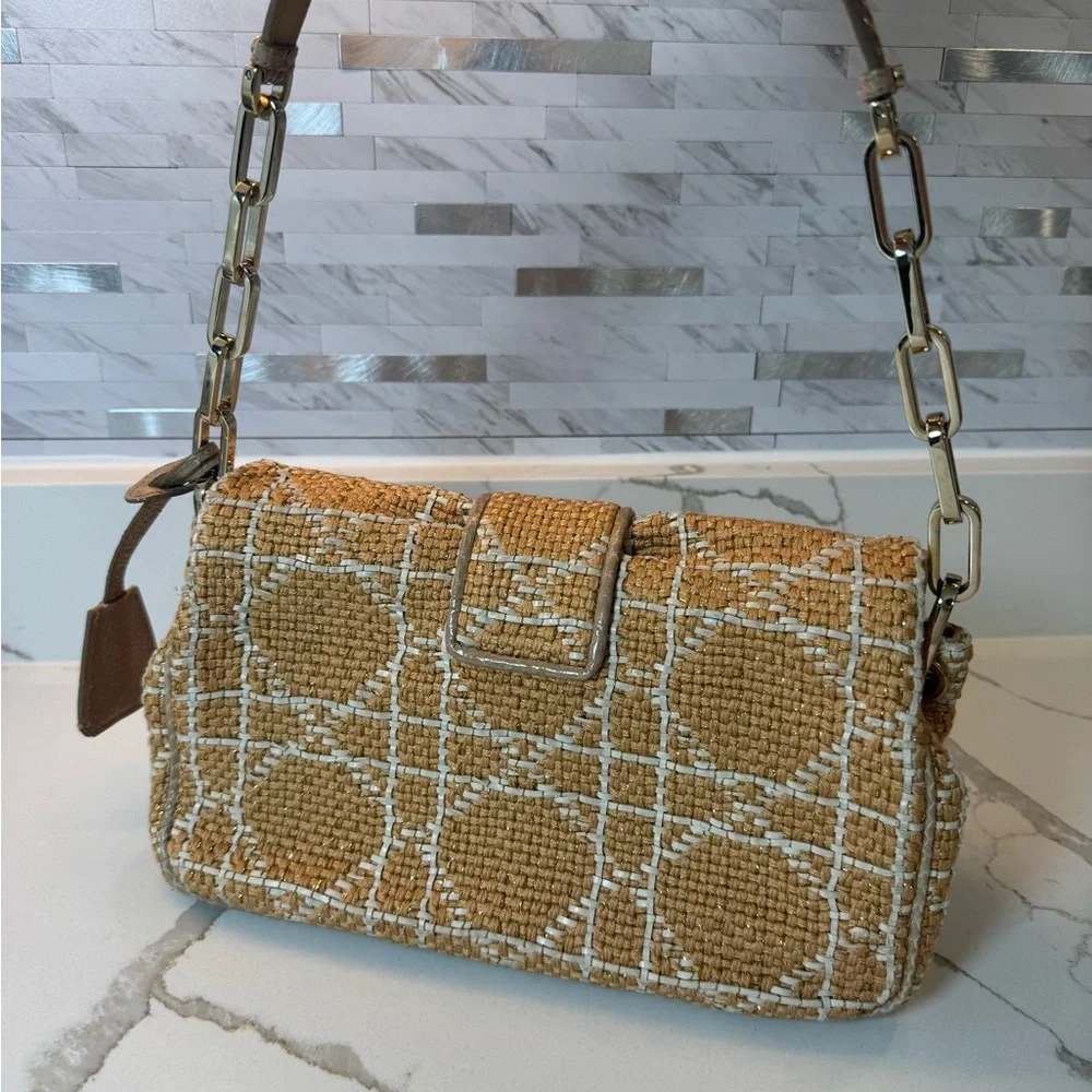 Dior Limited Edition Miss Dior Flap Bag Woven Tweed & Python Snakeskin Trim - Picture 8 of 16